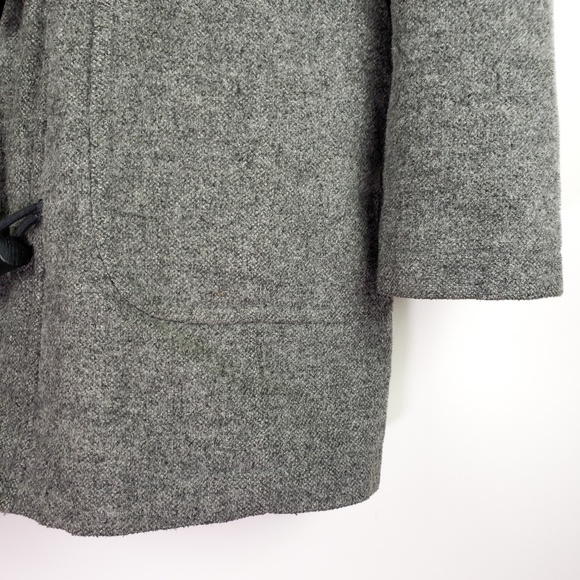 Zara Man Wool Peacoat Trench Jacket Gray Full Zip - Picture 5 of 8